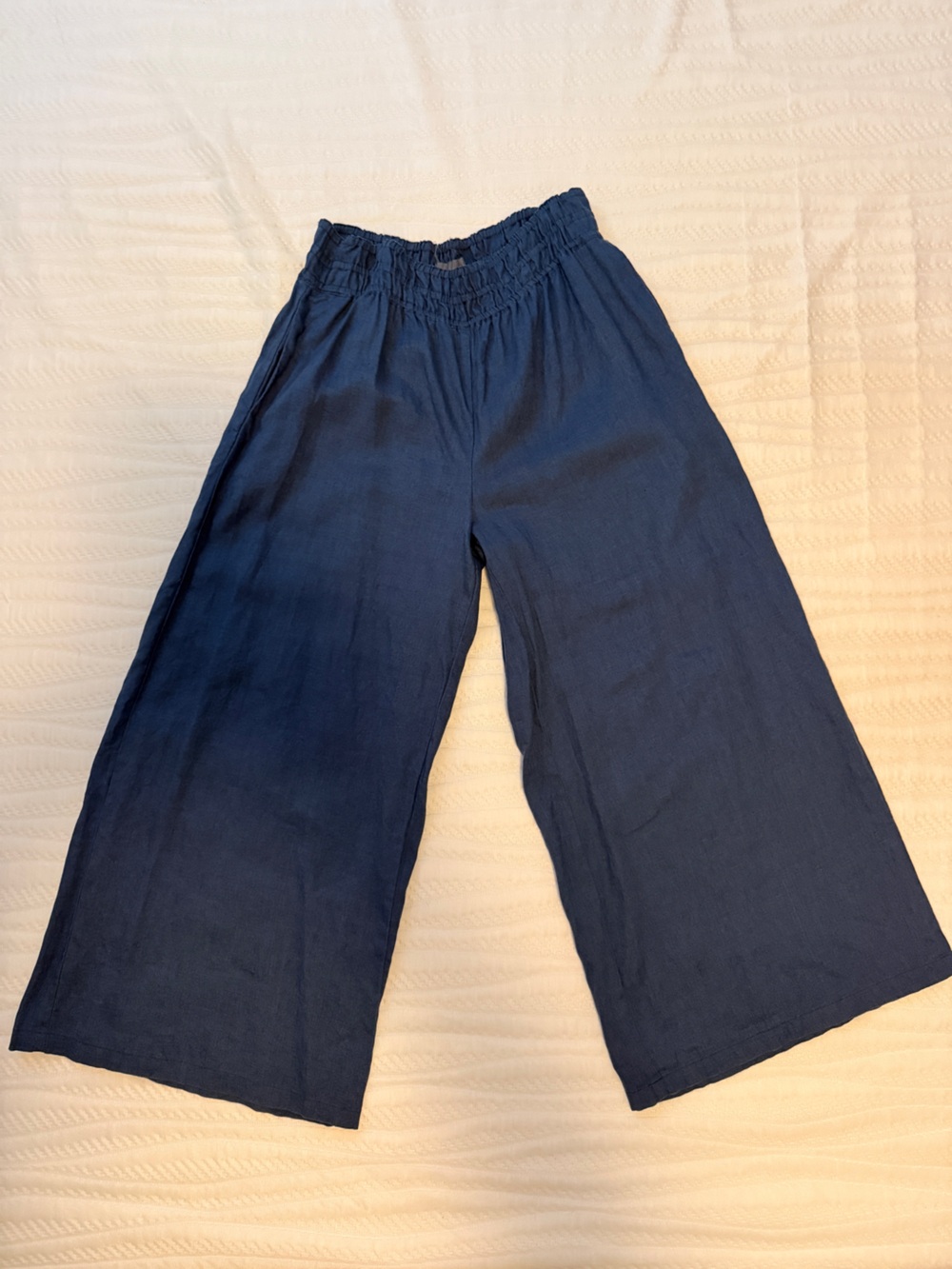Anthropologie Somerset Linen Wide-Leg Pants – Size Small, Navy – Great Condition